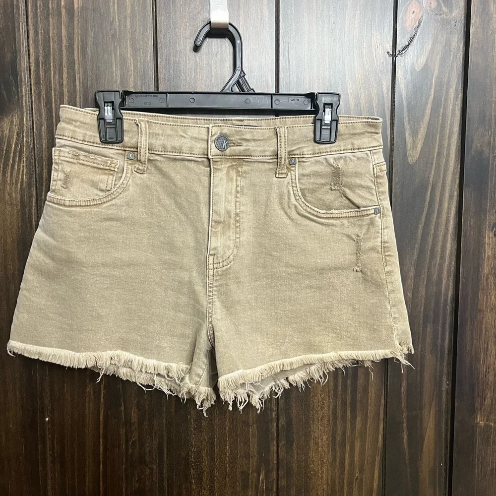 Kut From The Kloth‎-High Rise 3" Jean Shorts, Size 4-Beige/Tan - Picture 2 of 6